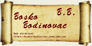 Boško Bodinovac vizit kartica